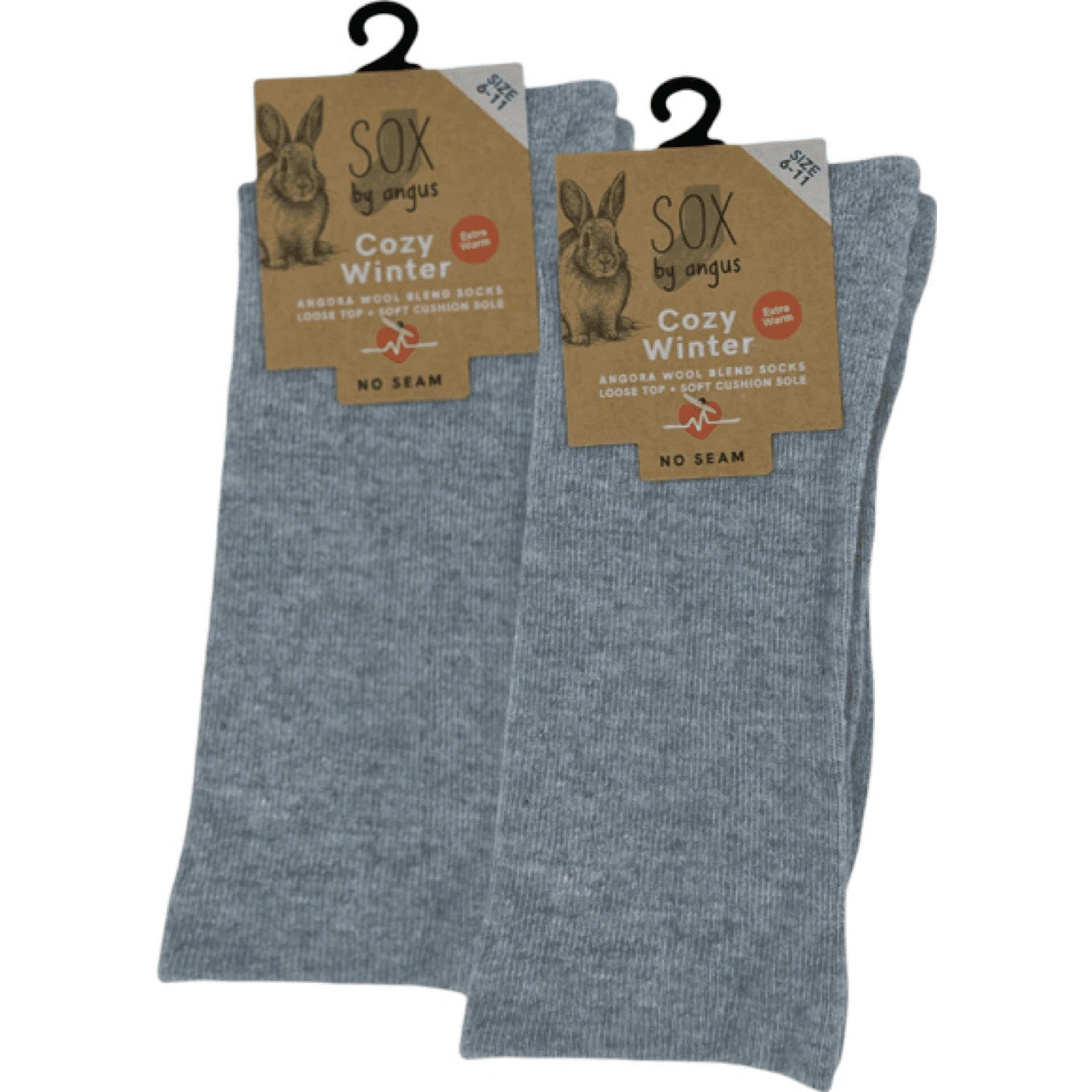 Cozy Angora Cloud Socks: Light Grey, Seamless Bliss for Happy Feet!