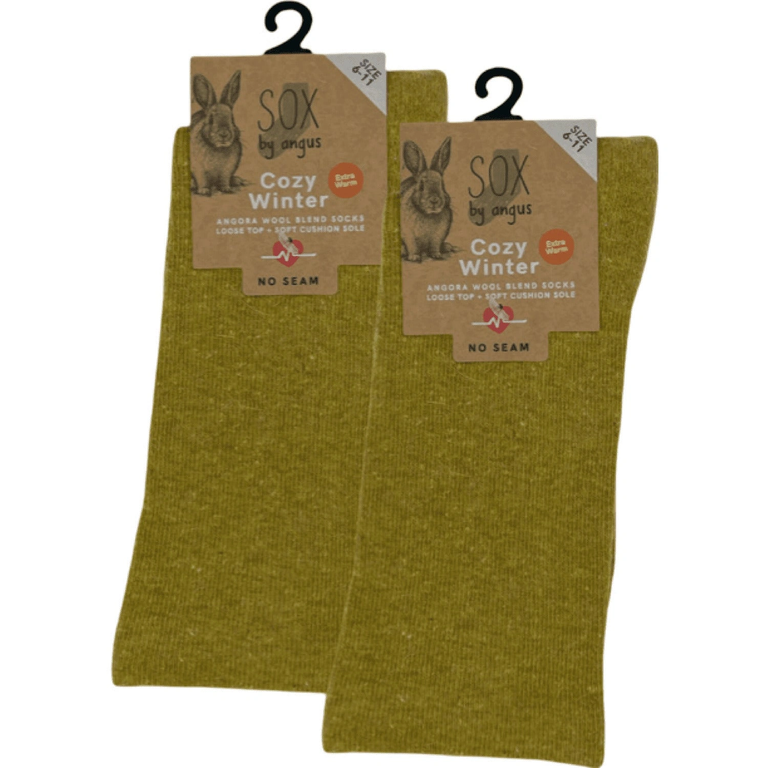 Cozy Mustard Angora Wool Socks – Seamless Comfort for Your Feet.