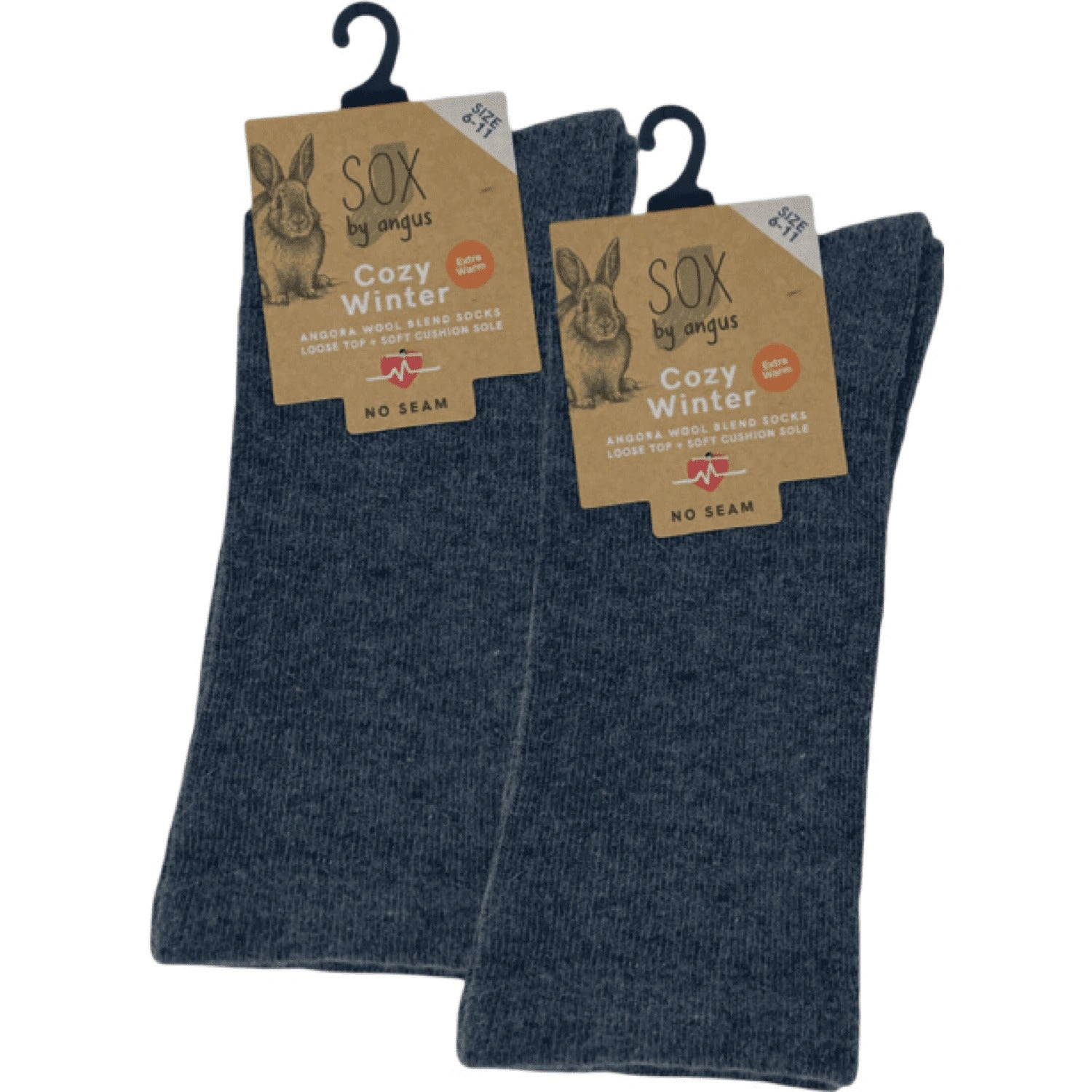 Ultra-Soft Angora Blend Socks - Seamless Comfort, Charcoal Grey - Cozy Treat!